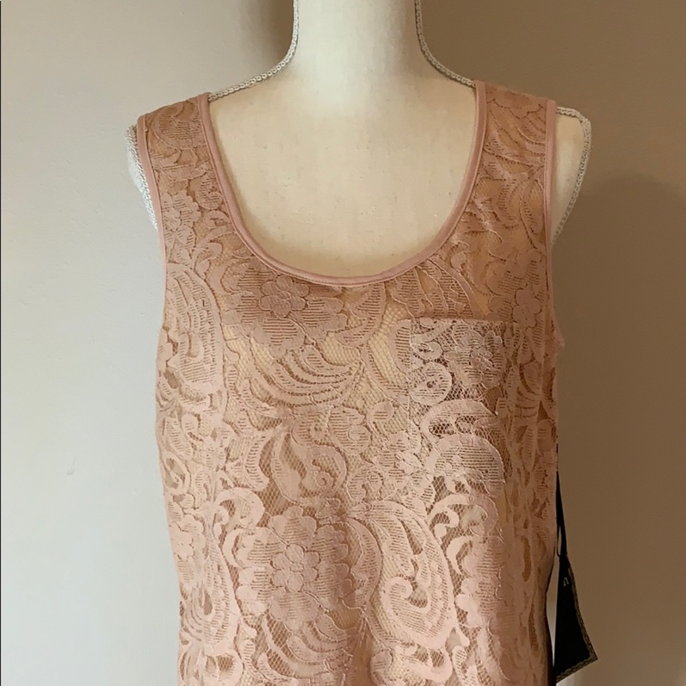 Love Stitch Lace Sleeveless Blouse NEW
